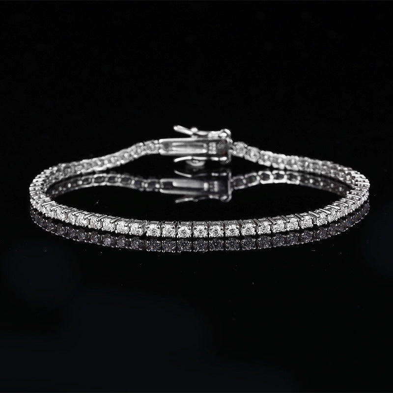 Armband mit 10 Punkte Moissanite, Tennis-Kette, S925 Sterlingsilber