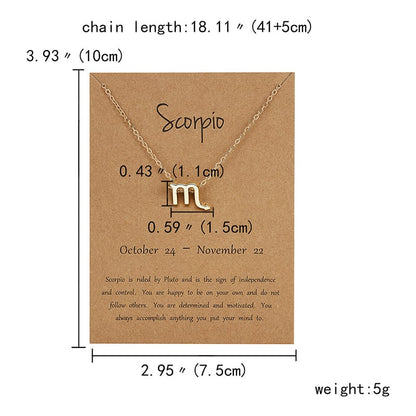 Zodiac sign necklaces with gift cards, constellation pendant necklace jewelry