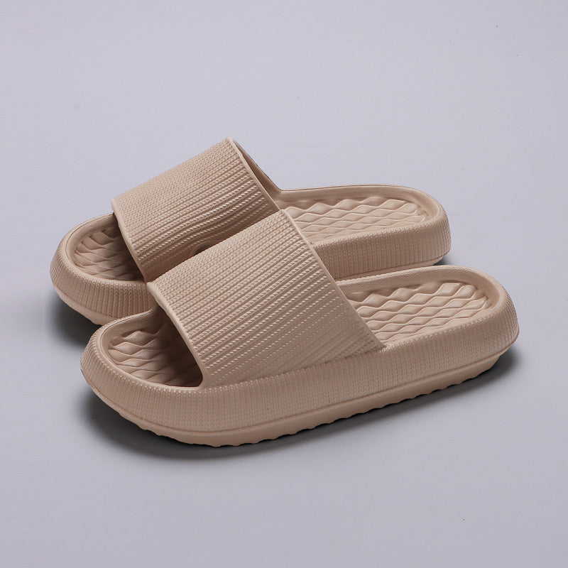Summer EVA Slippers Solid Color Rhombus Stripe Anti-slip Slippers New Women&
