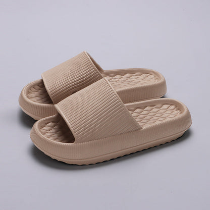 Summer EVA Slippers Solid Color Rhombus Stripe Anti-slip Slippers New Women&