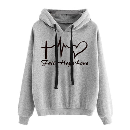 Hoodie sweatshirt with heart motif, women&