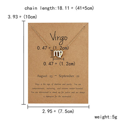 Zodiac sign necklaces with gift cards, constellation pendant necklace jewelry