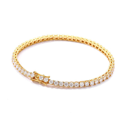 Armband mit 10 Punkte Moissanite, Tennis-Kette, S925 Sterlingsilber