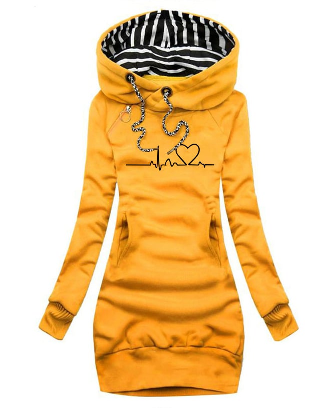 Herz-Print Lange Kleidung Damen Hoodie Sweatshirt Pullover Oberteile