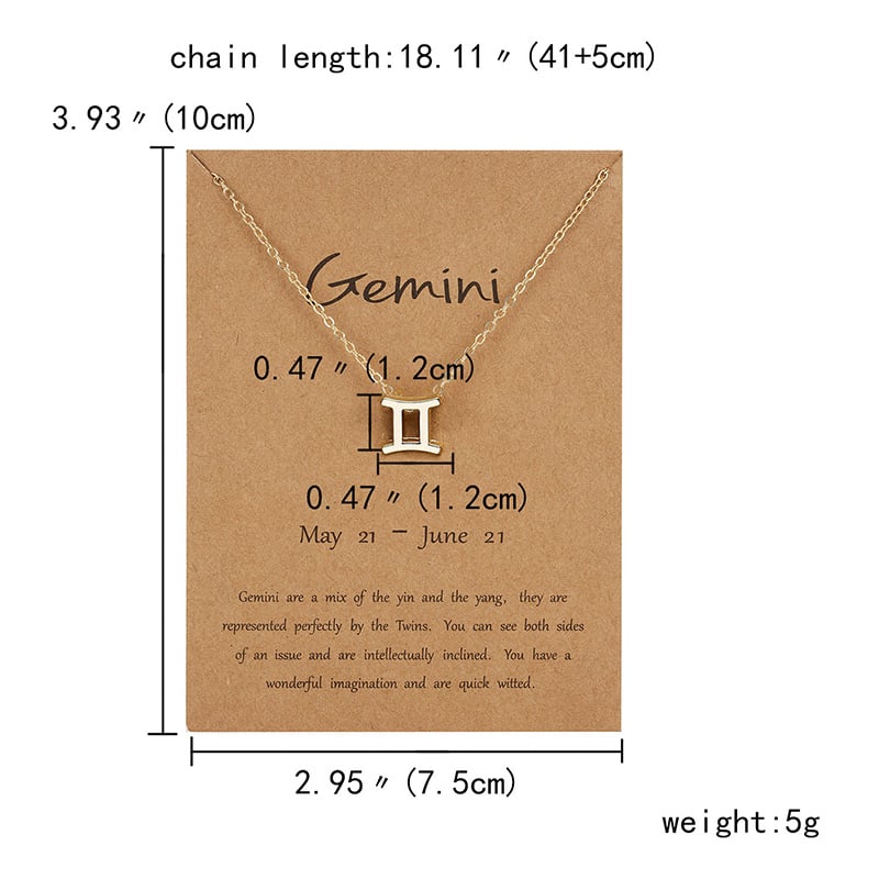 Zodiac sign necklaces with gift cards, constellation pendant necklace jewelry