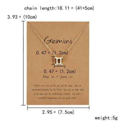 Zodiac sign necklaces with gift cards, constellation pendant necklace jewelry