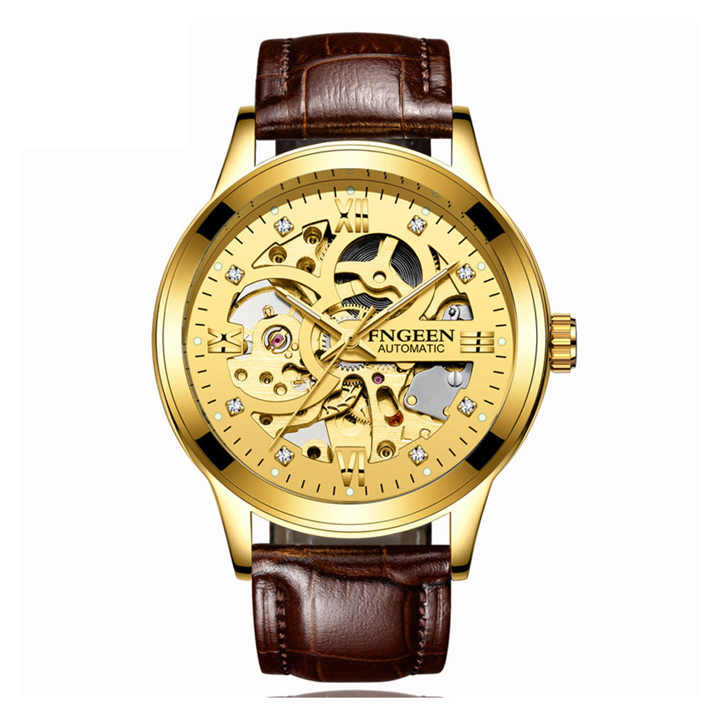 Modische Luxuriöse Leuchtende Wasserdichte Mechanische Uhr mit Stahlarmband