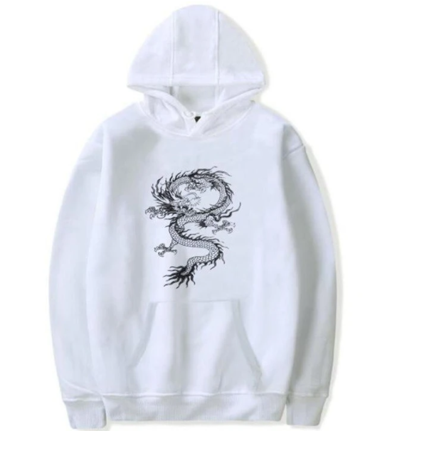 Hoodies Herren Chinesischer Drachen Print Hoodie Street Casual