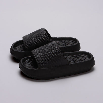 Summer EVA Slippers Solid Color Rhombus Stripe Anti-slip Slippers New Women&