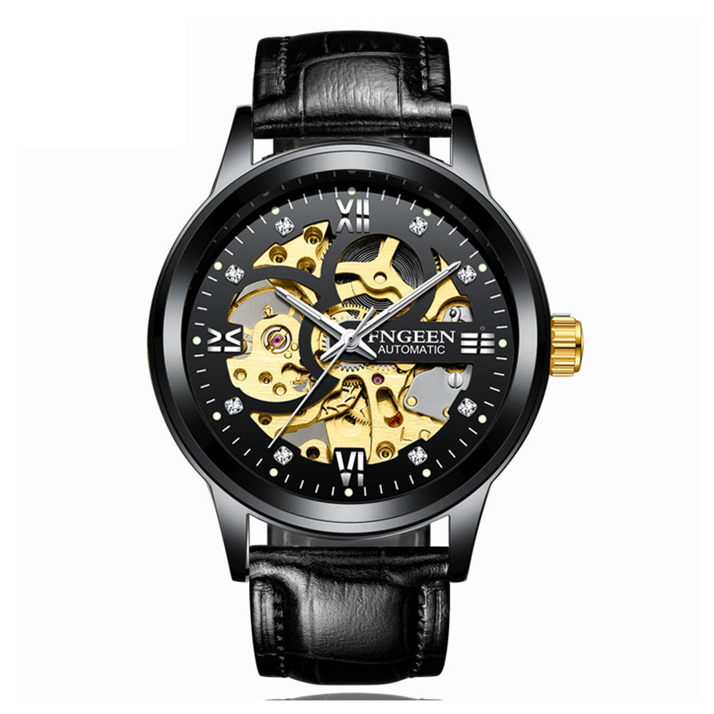 Modische Luxuriöse Leuchtende Wasserdichte Mechanische Uhr mit Stahlarmband