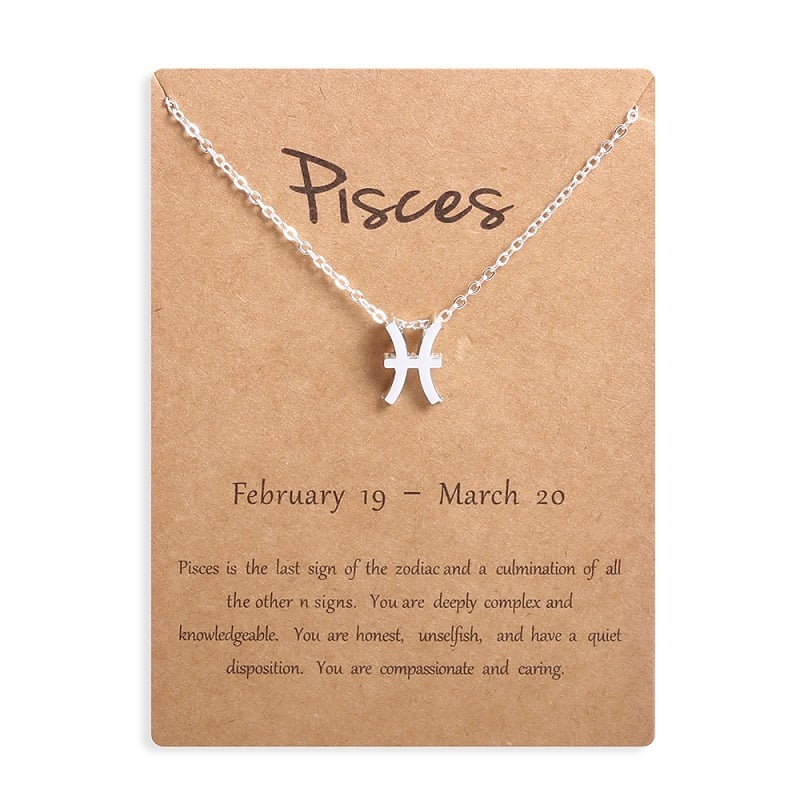 Zodiac sign necklaces with gift cards, constellation pendant necklace jewelry