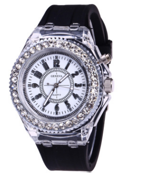 LED-Leuchtuhren Genf Damen Quarzuhr Damen Silikonarmbanduhr