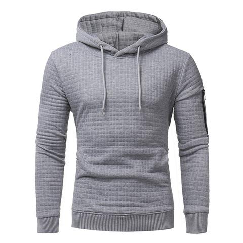 Men Sweatshirt Hoodie With Arm Zipper Long Sleeve Slim Tops 