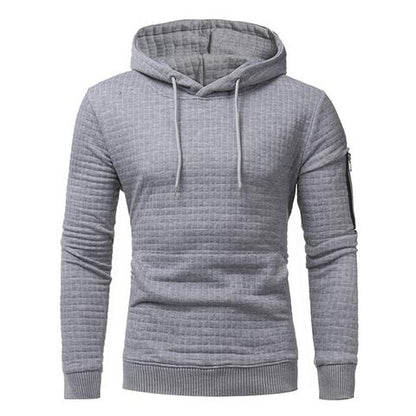 Men Sweatshirt Hoodie With Arm Zipper Long Sleeve Slim Tops 