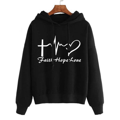 Hoodie sweatshirt with heart motif, women&