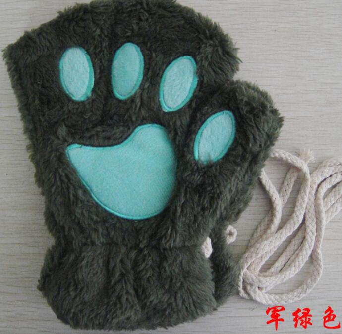 Winter Schöne Halbe Abdeckung Pfotenbär Katzenkrallen Handschuhe Kurzfinger