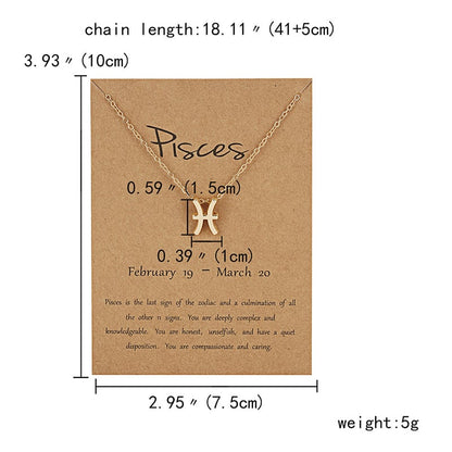 Zodiac sign necklaces with gift cards, constellation pendant necklace jewelry