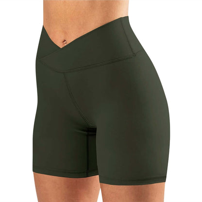 Yoga Fitness Plus Size Leggings Cross-Waist Damen Legging Shorts