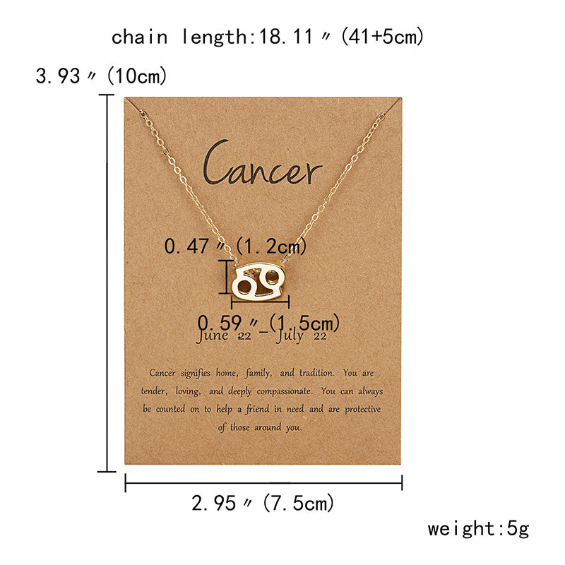 Zodiac sign necklaces with gift cards, constellation pendant necklace jewelry