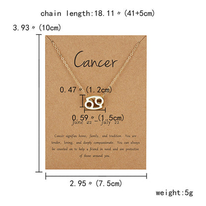 Zodiac sign necklaces with gift cards, constellation pendant necklace jewelry