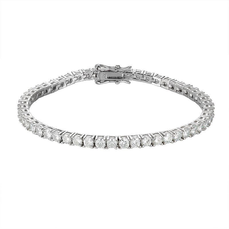 Armband mit 10 Punkte Moissanite, Tennis-Kette, S925 Sterlingsilber