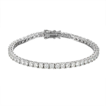 Armband mit 10 Punkte Moissanite, Tennis-Kette, S925 Sterlingsilber
