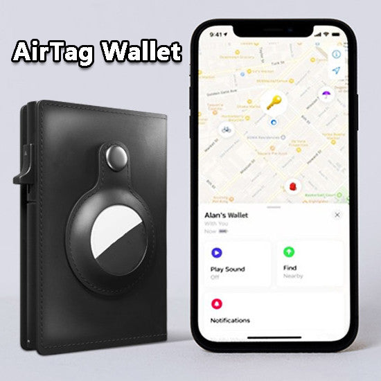 AirTag Wallet Anti Theft Bullet Card Bag Multi-functional Rfid Card Holder Men&