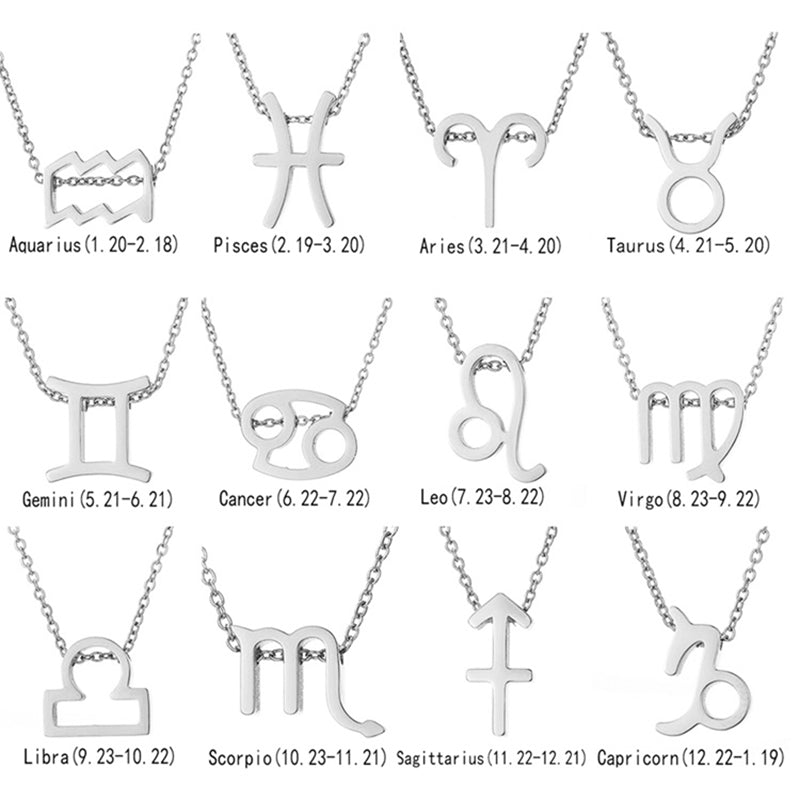 Tierkreiszeichen-Halsketten mit Geschenkkarten, Sternbild-Anhänger-Halsketten-Schmuck