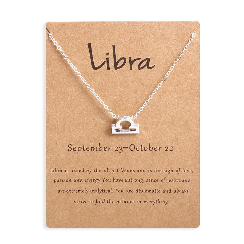 Zodiac sign necklaces with gift cards, constellation pendant necklace jewelry