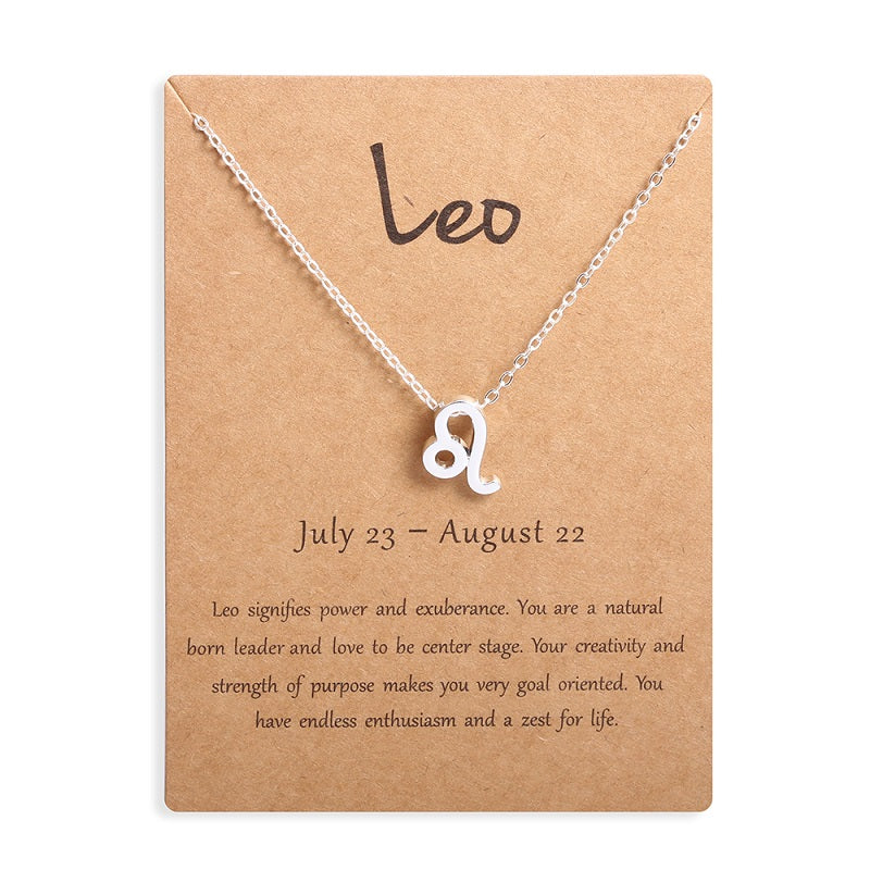 Zodiac sign necklaces with gift cards, constellation pendant necklace jewelry