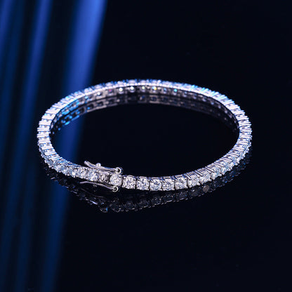 Armband mit 10 Punkte Moissanite, Tennis-Kette, S925 Sterlingsilber
