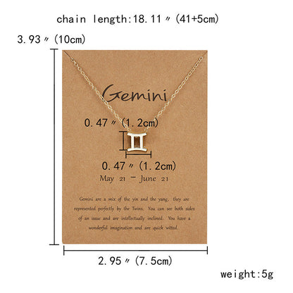 Zodiac sign necklaces with gift cards, constellation pendant necklace jewelry