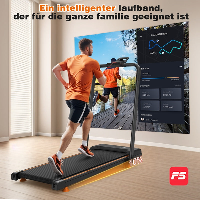 Büro-Heimtisch-Laufbänder, kompakte Schreibtisch-Laufbänder mit geneigten tragbaren Laufbändern, 2-in-1-Laufbänder zum Gehen, Laufen und Joggen, mit einer Gewichtsbelastbarkeit von 120 kg