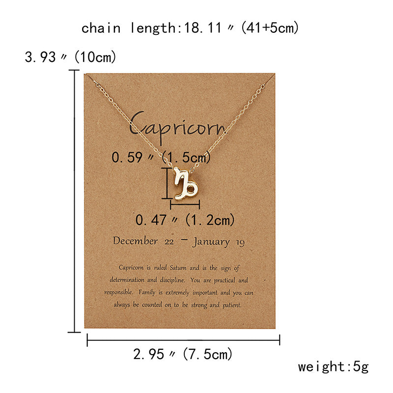 Zodiac sign necklaces with gift cards, constellation pendant necklace jewelry