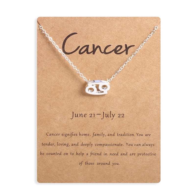 Zodiac sign necklaces with gift cards, constellation pendant necklace jewelry