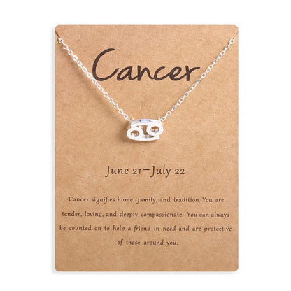 Zodiac sign necklaces with gift cards, constellation pendant necklace jewelry