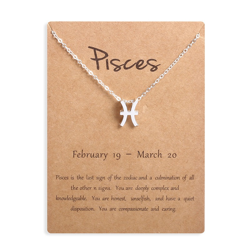 Zodiac sign necklaces with gift cards, constellation pendant necklace jewelry