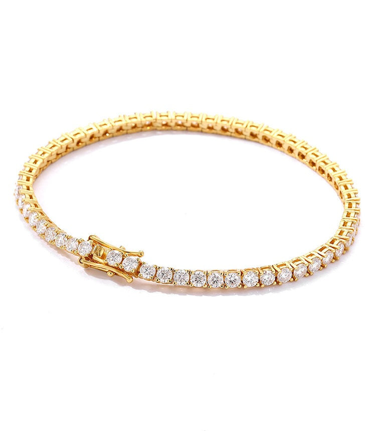 Armband mit 10 Punkte Moissanite, Tennis-Kette, S925 Sterlingsilber