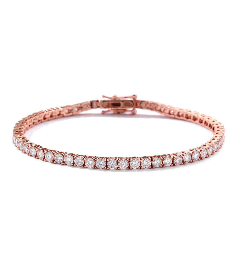 Armband mit 10 Punkte Moissanite, Tennis-Kette, S925 Sterlingsilber
