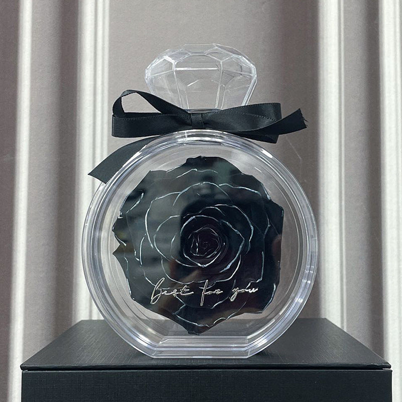 Natural Eternal Flower Ornaments Transparent Cover Dried Rose Gift Box for Christmas New Year Valentine&