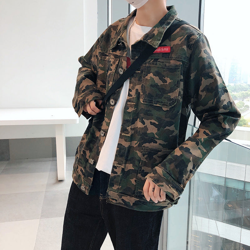 New Mens Camouflage Denim Jacket Coat Man Coats Jaqueta Masculino Jeans Jacket &amp; Coats Fashion Design Autumn Brand Clothing