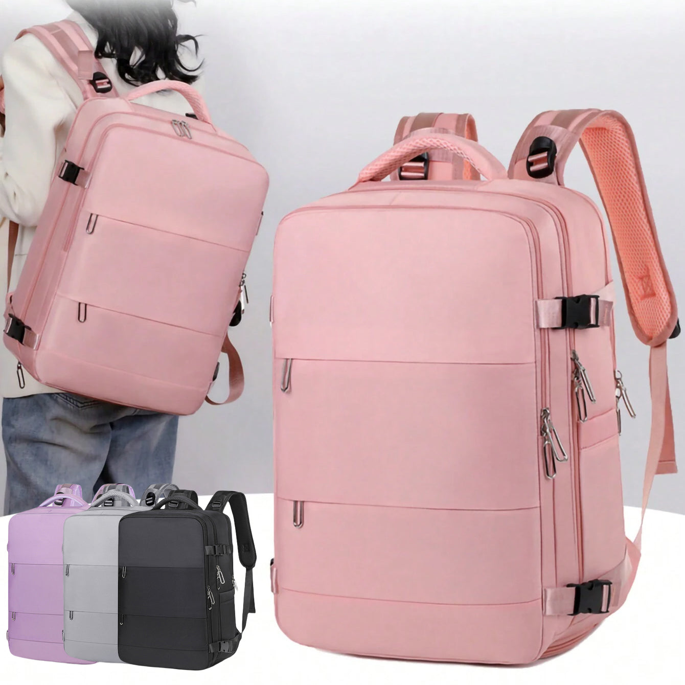 Neuer Reise-Rucksack für Damen, großvolumiger Reise- und Nass-/Trockengepäck-Rucksack, Laptop-Rucksack, Tasche für Studenten
