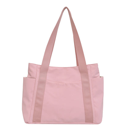 New Japanese style solid color shopping bag shoulder bag casual simple canvas handbag