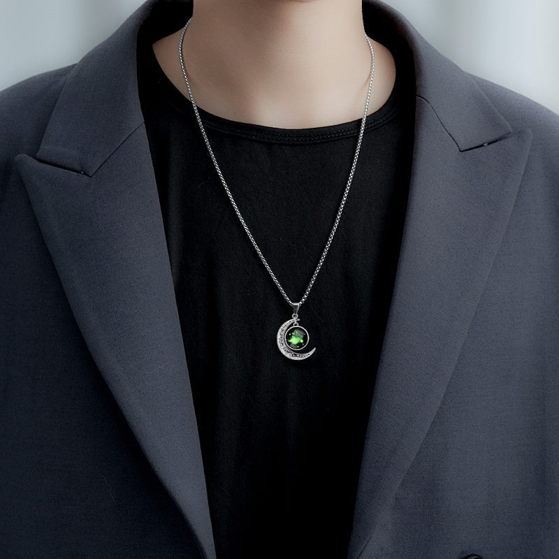 12 Sternzeichen Mond Stern Leuchtende Halskette Anhänger Schmuck Damen Anhänger Hohler Leuchtender Stein Halskette Geschenk