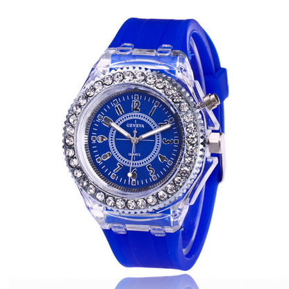 LED-Leuchtuhren Genf Damen Quarzuhr Damen Silikonarmbanduhr