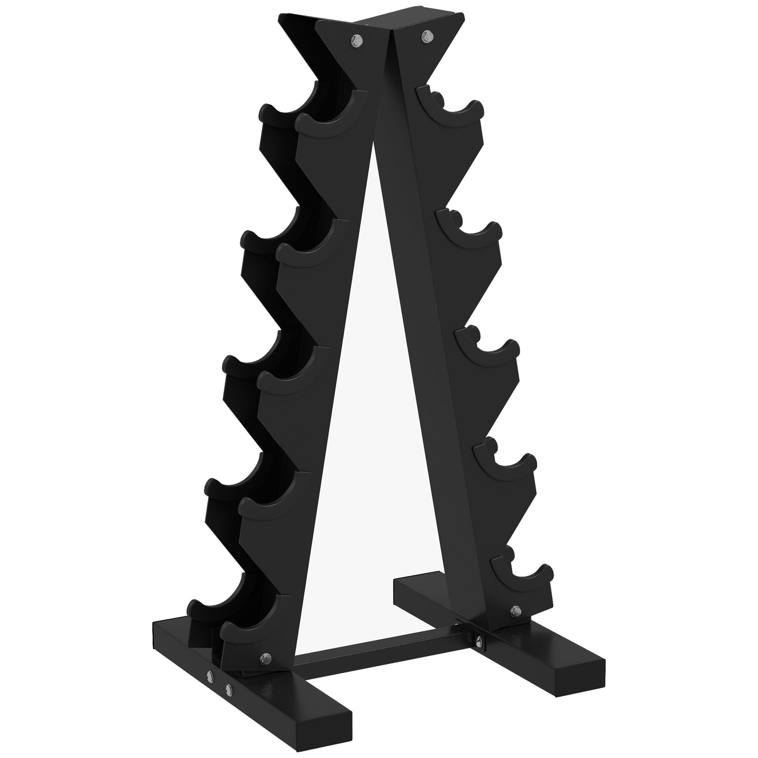 SPORTNOW five-tier dumbbell rack for home workouts - Black