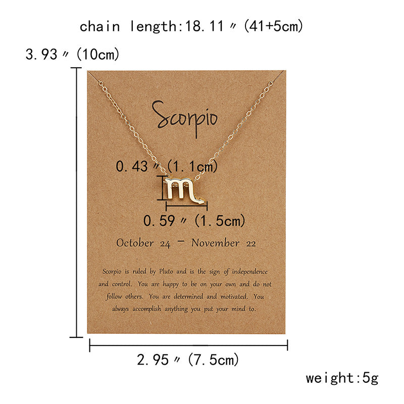 Zodiac sign necklaces with gift cards, constellation pendant necklace jewelry