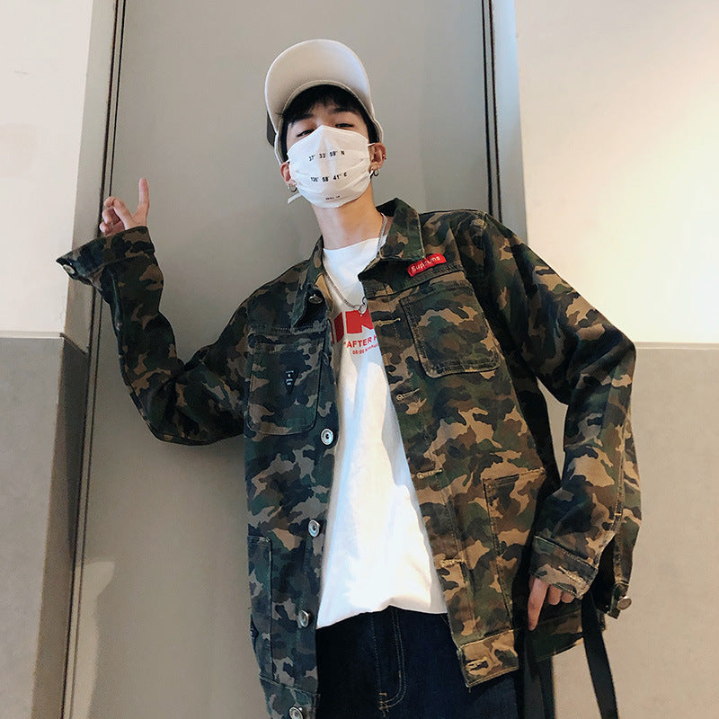 New Mens Camouflage Denim Jacket Coat Man Coats Jaqueta Masculino Jeans Jacket &amp; Coats Fashion Design Autumn Brand Clothing
