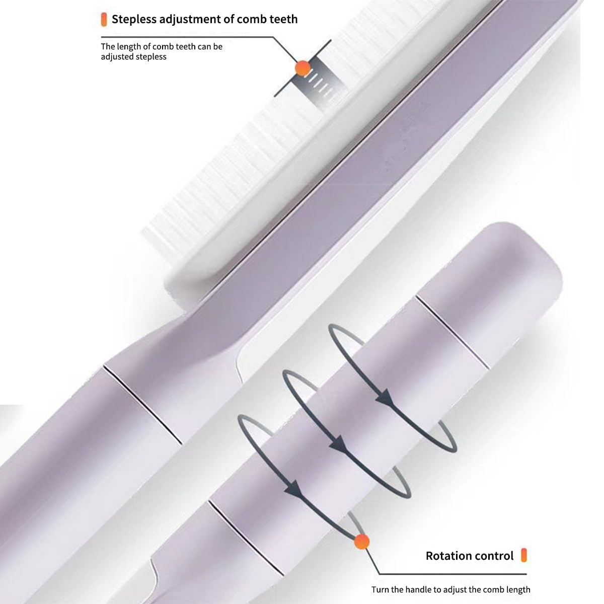 Detailansicht der 🪮 Premium Entwirr- &amp; Massage Haarbürste – Schonend &amp; Anti-Frizz mit stufenloser Zahnverstellung.